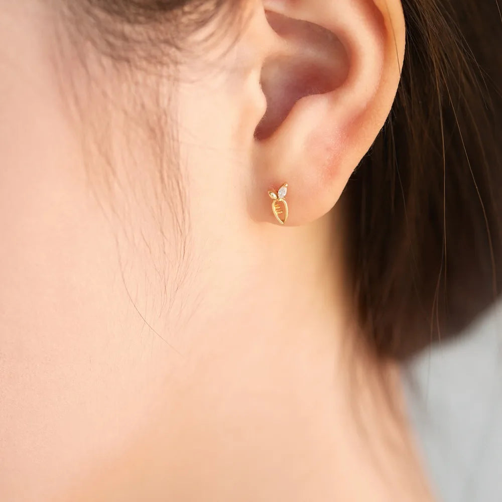 KAKODIY 18K Gold Plated Bunny Carrot 925 Sterling Silver Easter Earrings Cubic Zircon Stud Earrings Accessories Women - product image 4