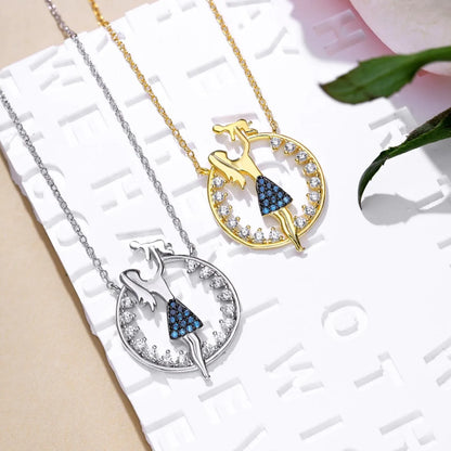 925 Sterling Silver CZ Pendant Necklace DY190825 product image 5
