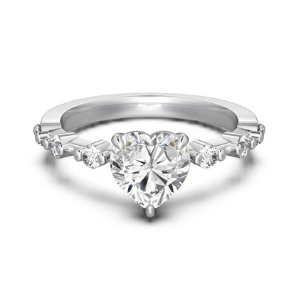 New Designer Fine Fashion Jewelry S925 Silver Classic Design Eternity Band 5A Cubic Zirconia Heart Engagement Bridal Rings