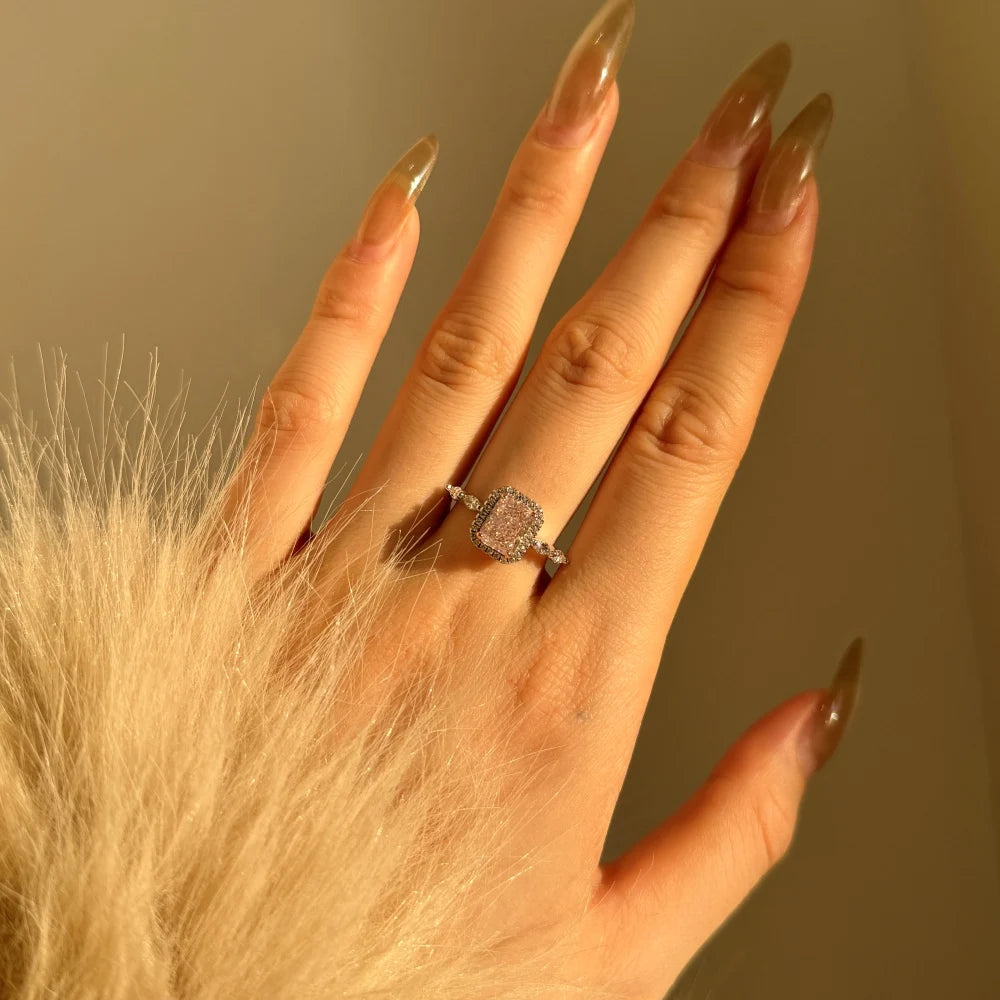 Top Jewelry Manufacturer 925 Silver Eternity Band 8A Crushed Iced Out Cut Zirconia Wedding Engagement Promise Rings