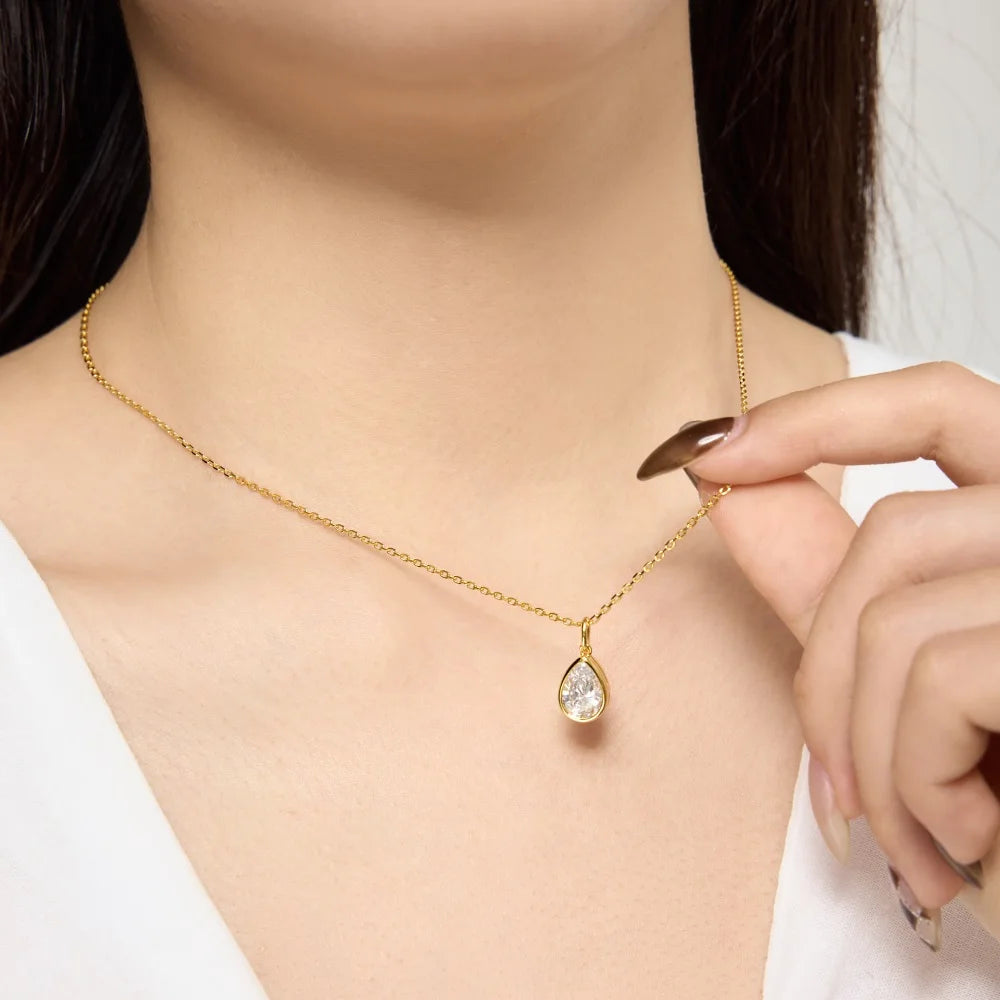 925 Sterling Silver Teardrop Pendant Necklace product image 6