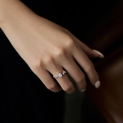 925 Silver 5A CZ Bridal Engagement Ring DY121487 product image 3