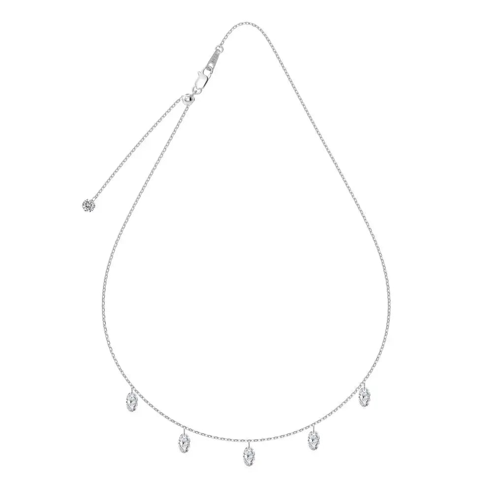 925 Sterling Silver CZ Bridal Lariat Necklace by KAKODIY