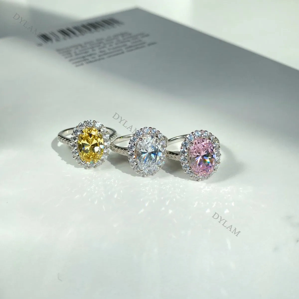 New Designs High Carbon Diamond Oval Eternity Jewelry Engagement Anniversary Royal Pure CZ 8A Silver S925 Wedding Rings