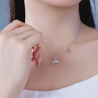 925 Silver Star CZ Pendant Necklace DY190803 product image 5