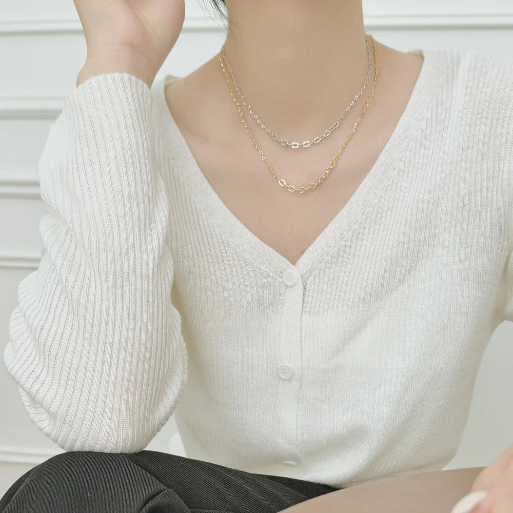 925 Sterling Silver Minimalist Chain Necklace product image 2