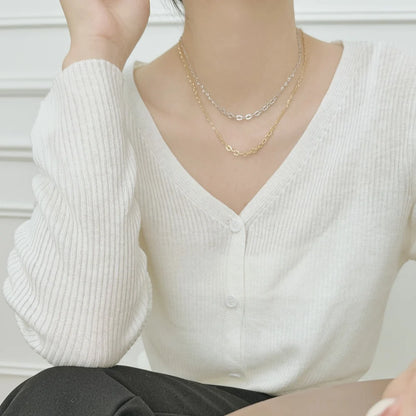 925 Sterling Silver Minimalist Chain Necklace product image 2