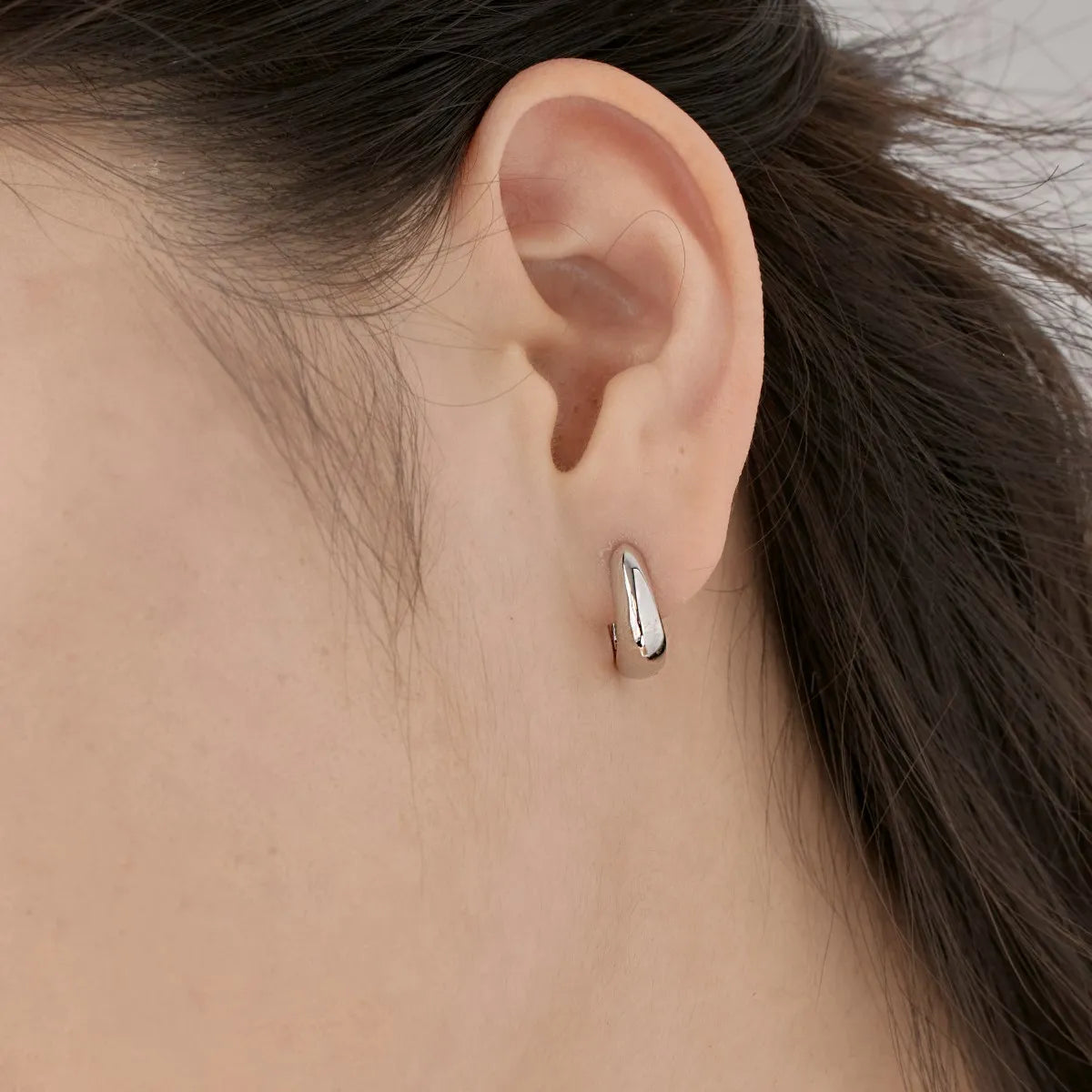 New Trendy Vintage Geometric Triangle Square Huggie Earring S925 Sterling Silver 18K Gold Plated Hoop Earrings for Women