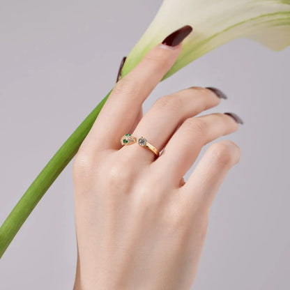 925 Sterling Silver Snake CZ Adjustable Ring product image 2