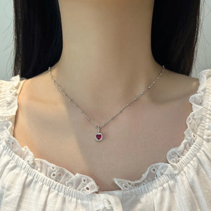 925 Silver Heart 5A CZ Pendant Necklace DY191870 product image 4