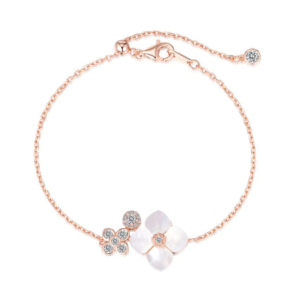 925 Sterling Silver Flower 5A CZ Charm Bracelet product image 7