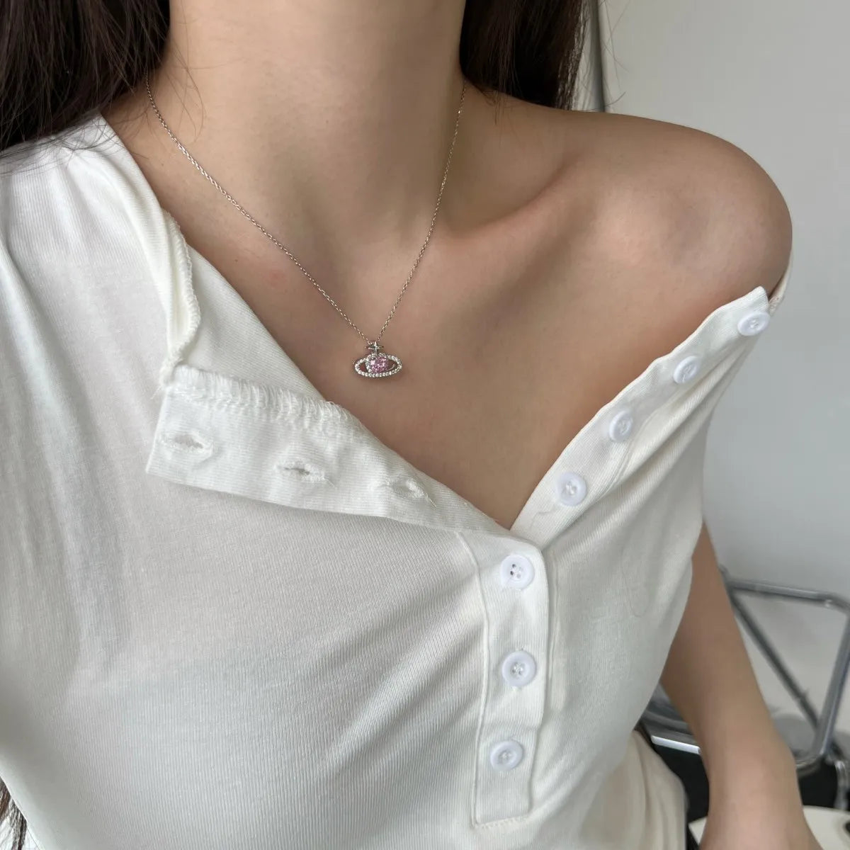 925 Silver Heart Pendant Necklace DY190768 product image 6