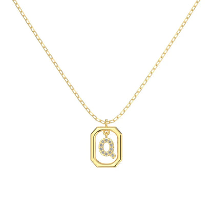 925 Sterling Silver Q Initial CZ Necklace product image 7