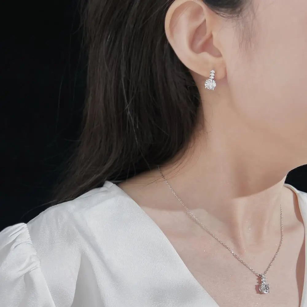 KAKODIY Fine Jewelry Round Zircon Pendant Earrings Fashion 925 Sterling Silver Anti Discoloration Women's Earrings - product image 5