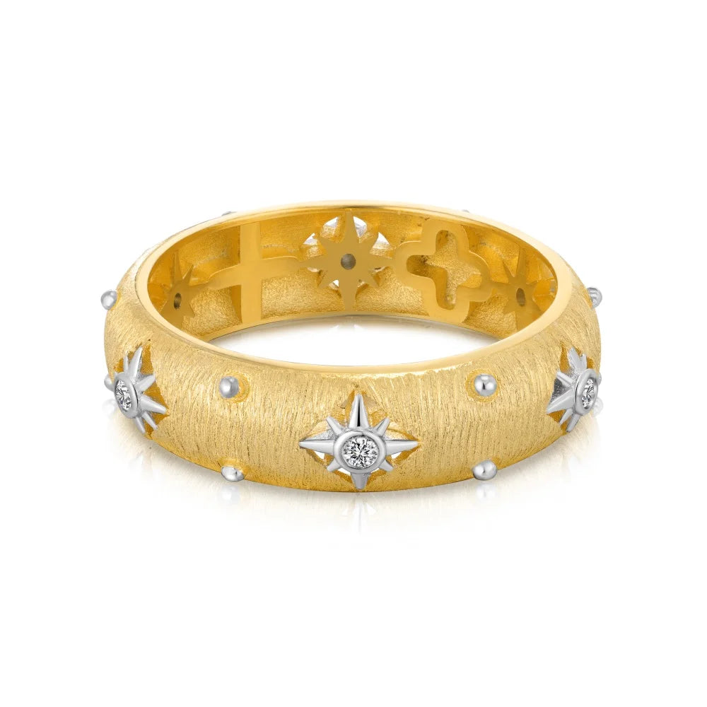 925 Sterling Silver Star 5A CZ Eternity Ring by KAKODIY