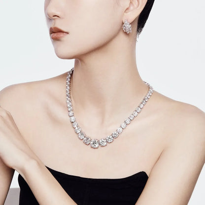 925 Sterling Silver CZ Statement Tennis Necklace product image 2