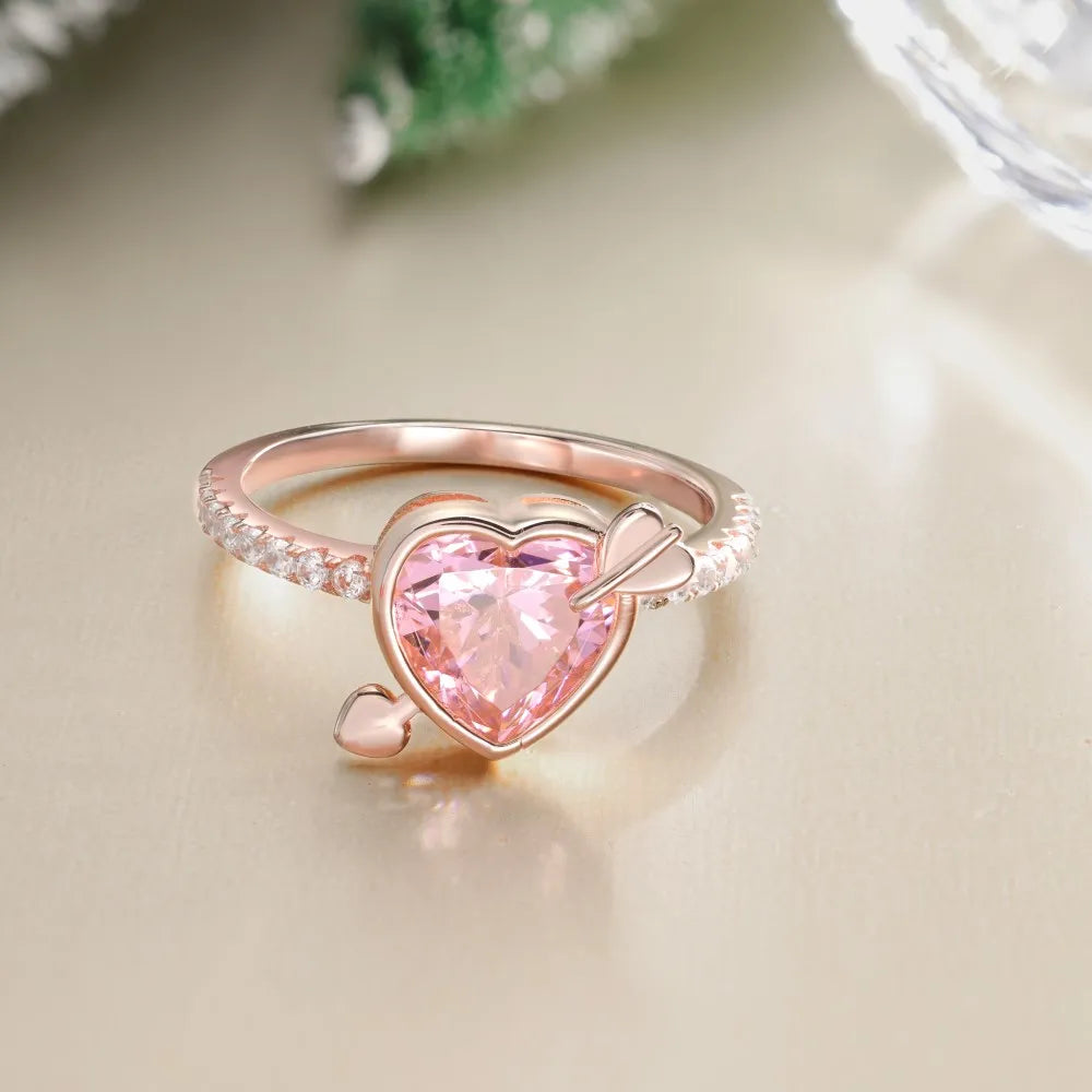 925 Sterling Silver Heart 5A CZ Eternity Ring product image 6