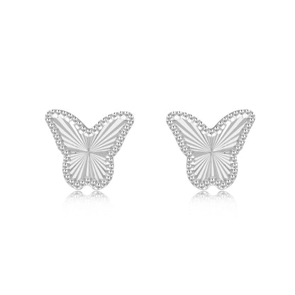 KAKODIY Unique Small 925 Sterling Silver Small Laser Textured Surface Butterfly Stud Earrings Women Daily Wear - product image 1