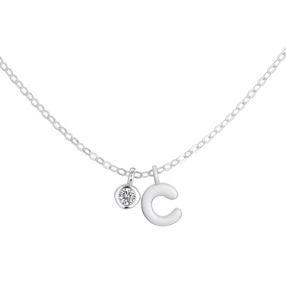 925 Sterling Silver C Initial 5A CZ Necklace product image 5