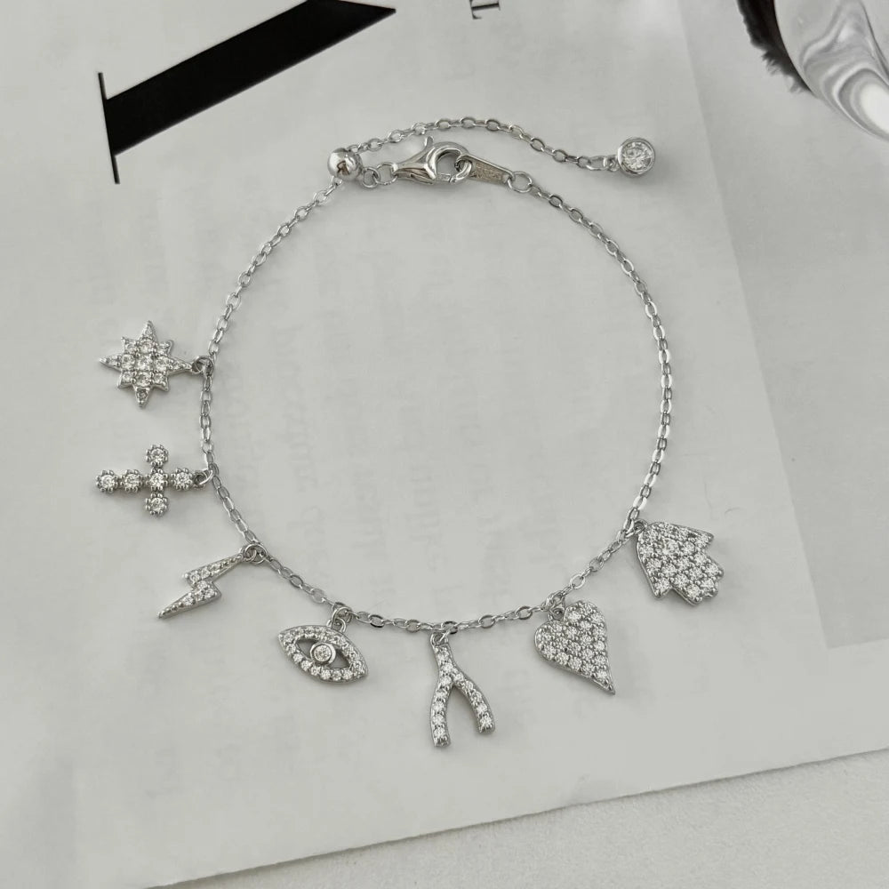 925 Sterling Silver Y Initial CZ Bracelet product image 3