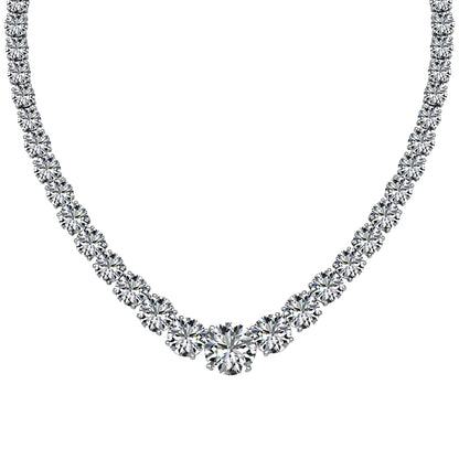 925 Sterling Silver CZ Statement Tennis Necklace by KAKODIY