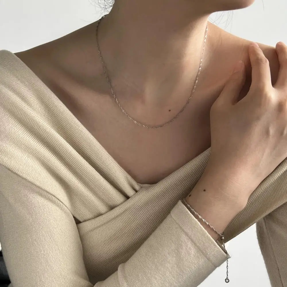 925 Sterling Silver Minimalist Lariat Necklace product image 6