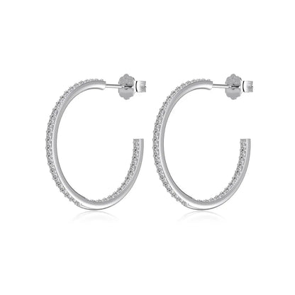 KAKODIY Unique Fashion Design 925 Sterling Silver 5A Cubic Zirconia C Ring Stud Earrings Women's Everyday Wear