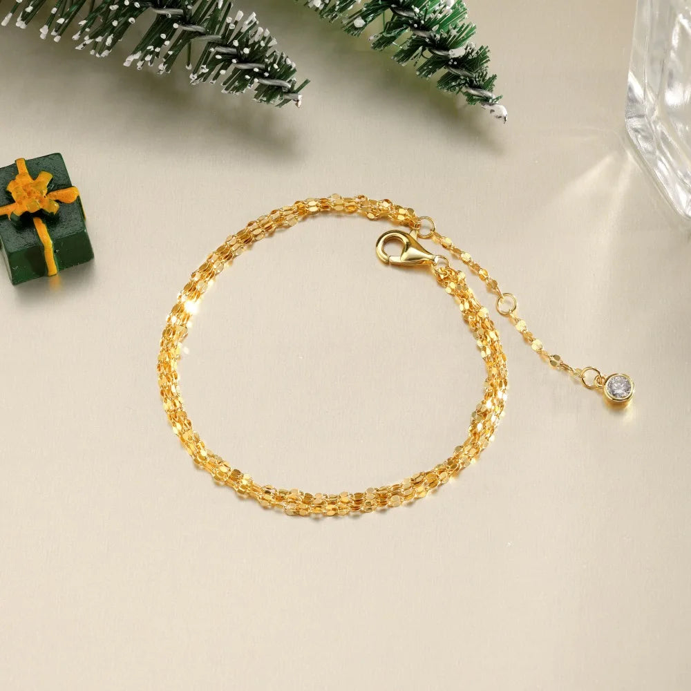 925 Sterling Silver 5A CZ Chain Bracelet DY150623 product image 5