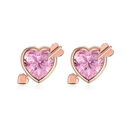 KAKODIY Tiny Charm Boutique Jewelry 925 Sterling Silver Plated Rose Gold Christmas Gift Heart Shape 5A Cubic Zirconia Stud Earrings - product image 1