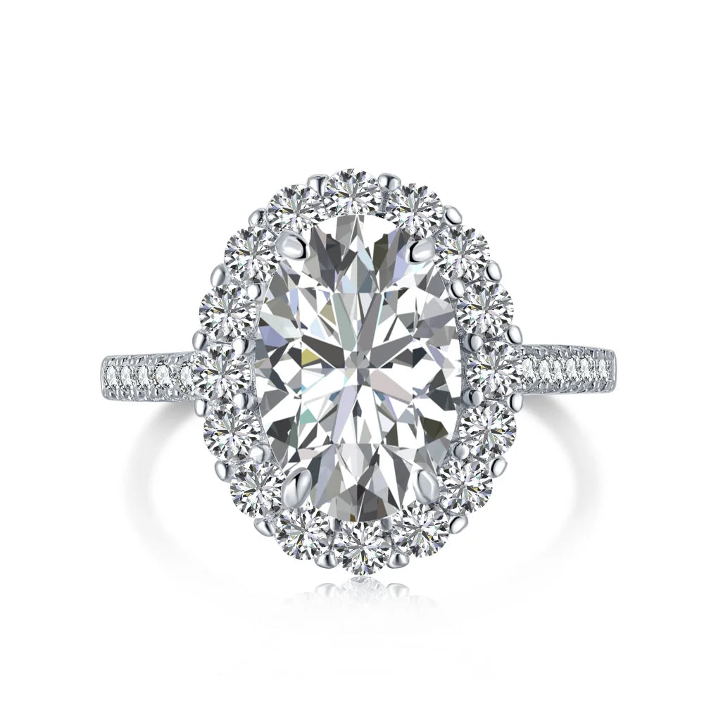 New Designs High Carbon Diamond Oval Eternity Jewelry Engagement Anniversary Royal Pure CZ 8A Silver S925 Wedding Rings