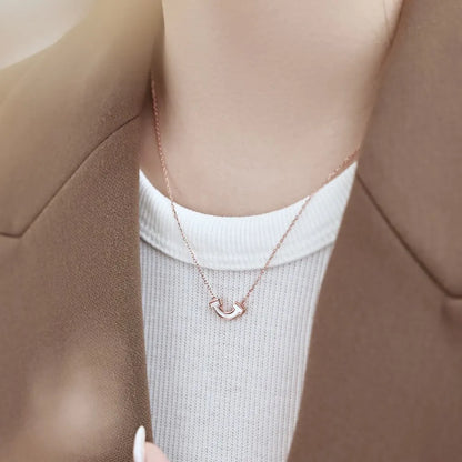 Trendy Sterling Silver Smile Shell Pendant Statement Gold Plated Stackable Necklaces Chain Women S925 Necklace