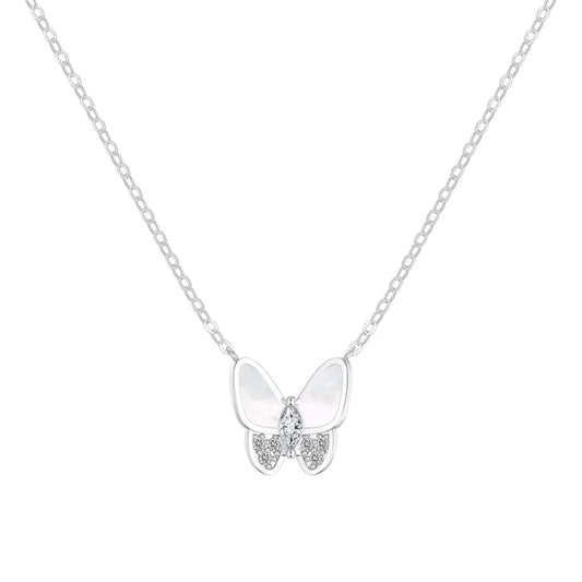 925 Sterling Silver Butterfly Pendant Necklace by KAKODIY