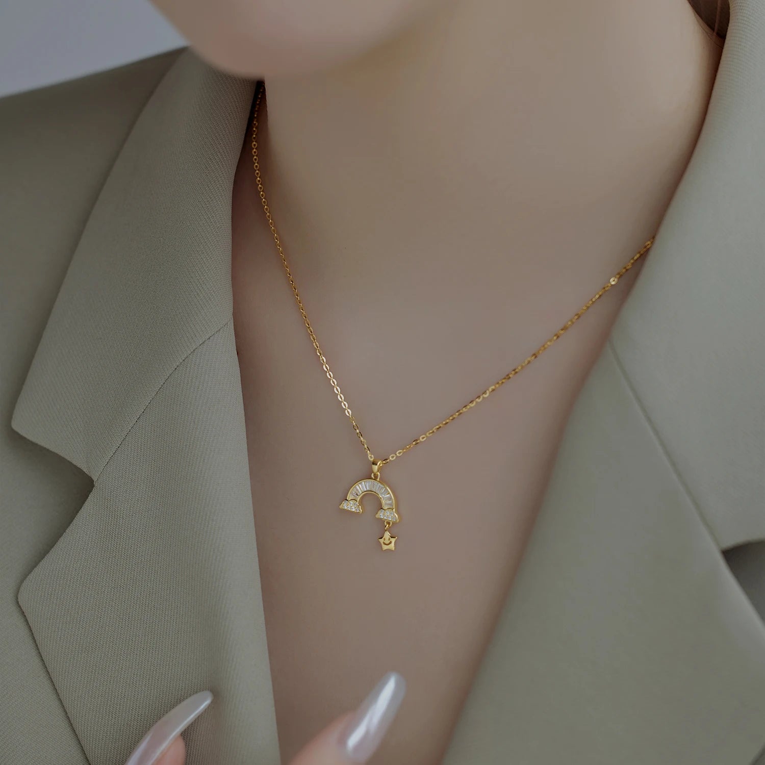 925 Sterling Silver Star Pendant Necklace product image 3