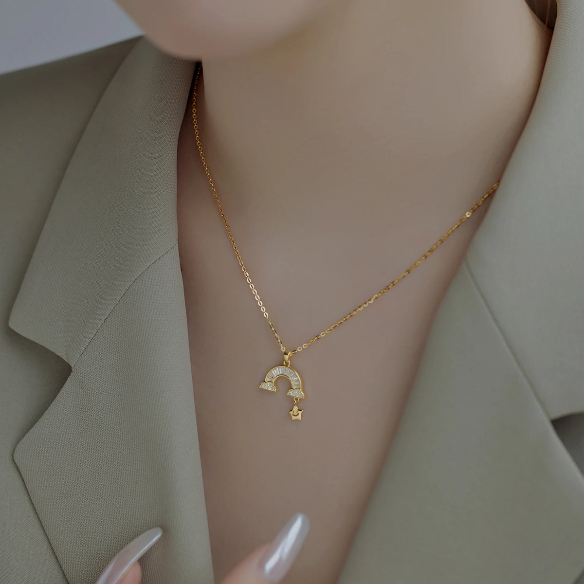 925 Sterling Silver Star Pendant Necklace product image 3
