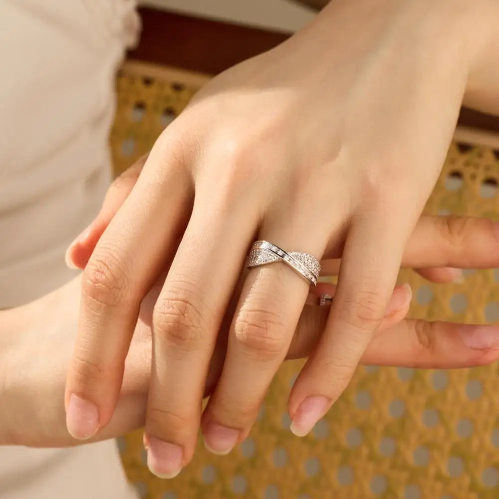 925 Silver CZ Bridal Engagement Ring DY121455 product image 6