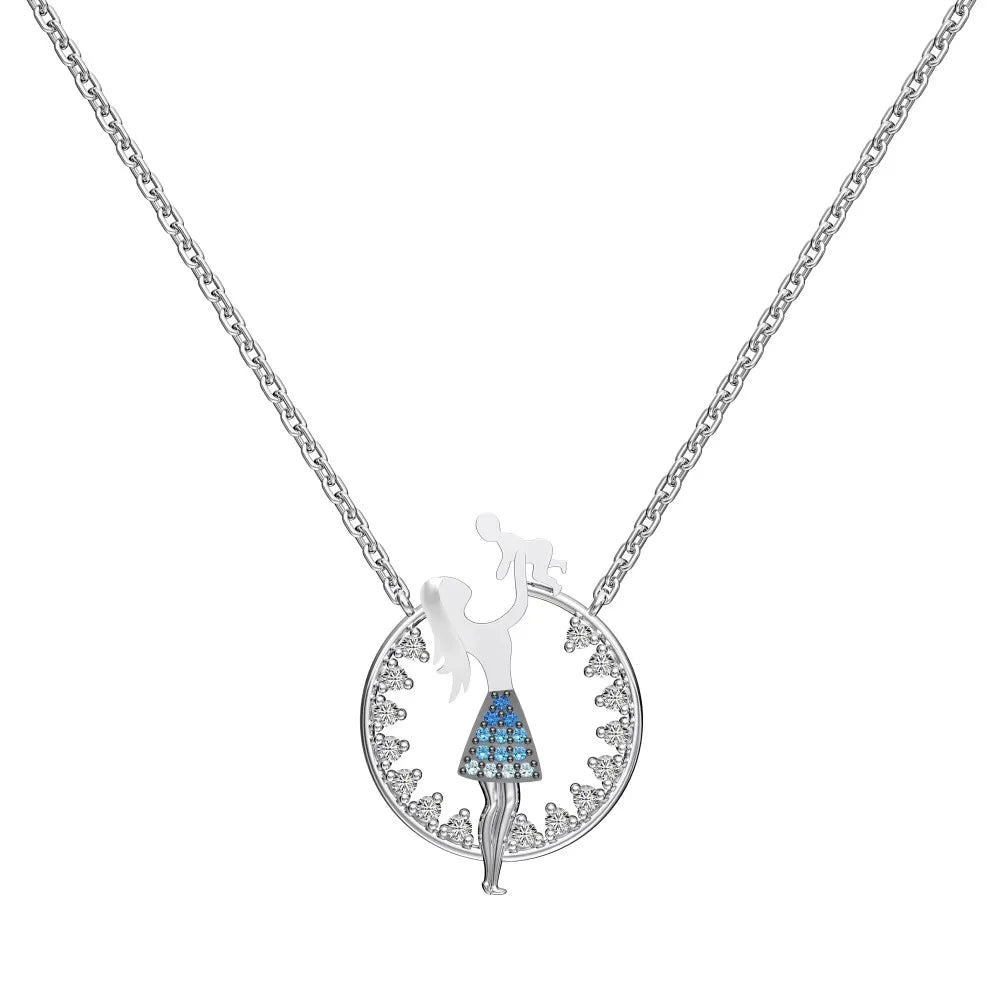 925 Sterling Silver CZ Pendant Necklace DY190825 by KAKODIY