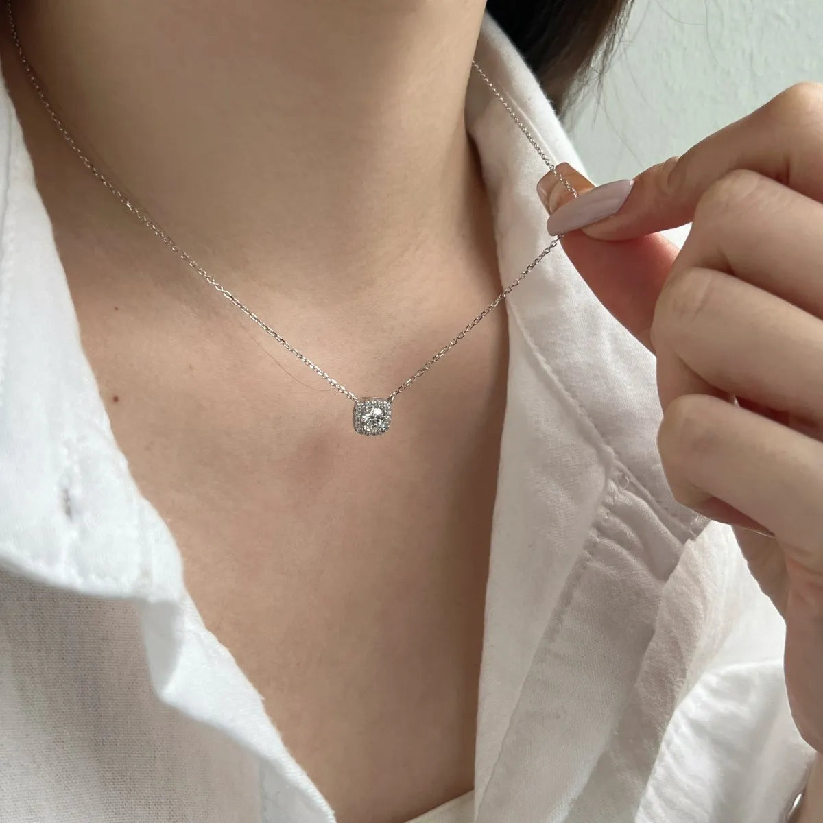 925 Sterling Silver CZ Personalized Chain Necklace product image 2