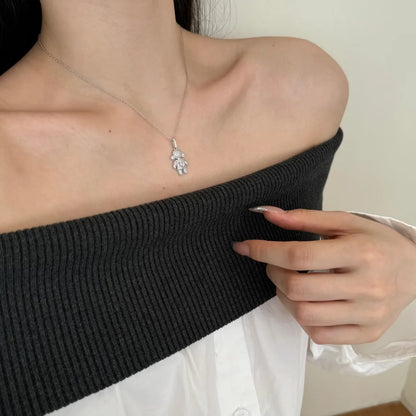 Special Design OEM ODM Jewelry Supplier S925 Silver 18K Gold Plated Dazzle 5A Zirconia Small Girls Pendant Necklaces