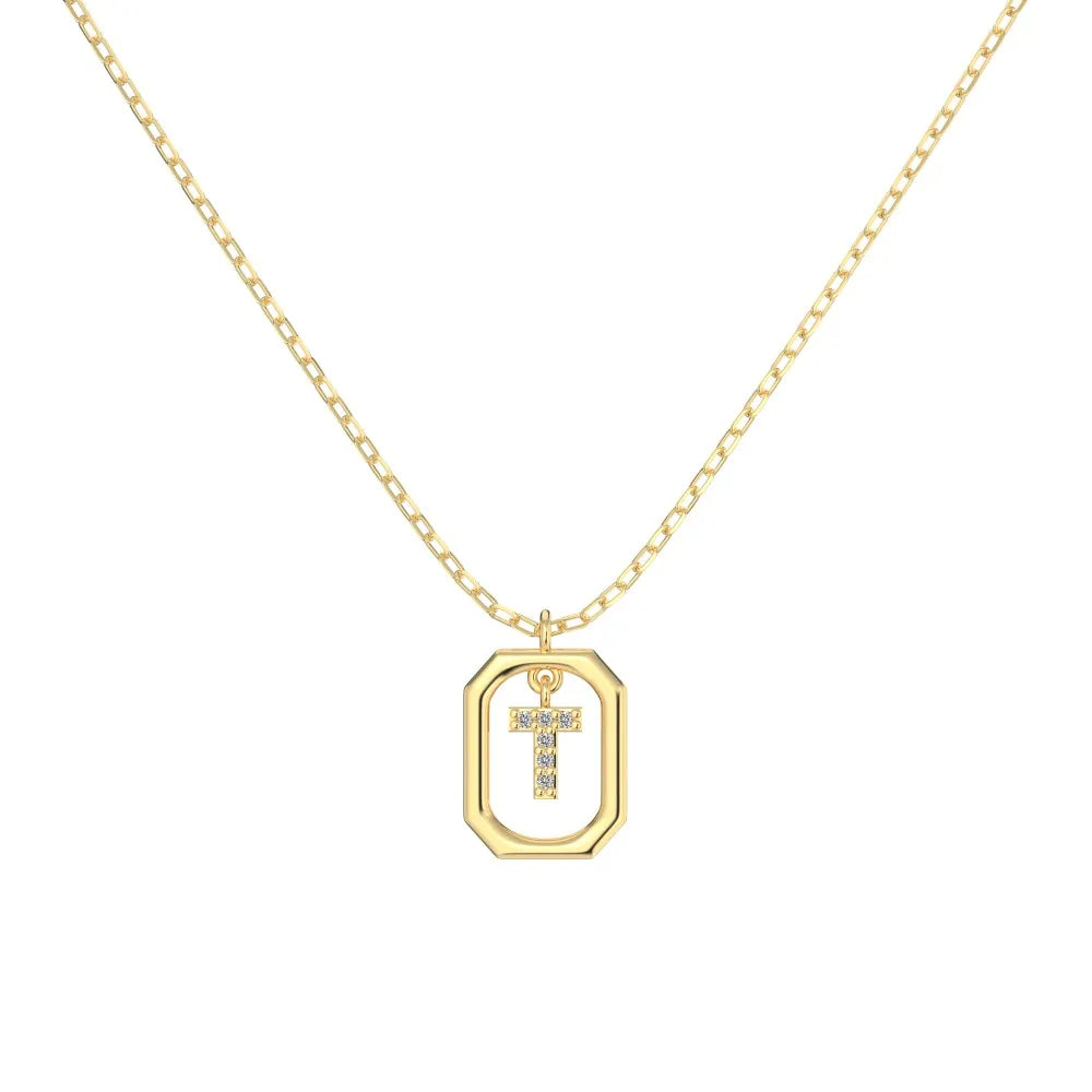 925 Silver 5A CZ Initial Necklace DY191348 product image 4