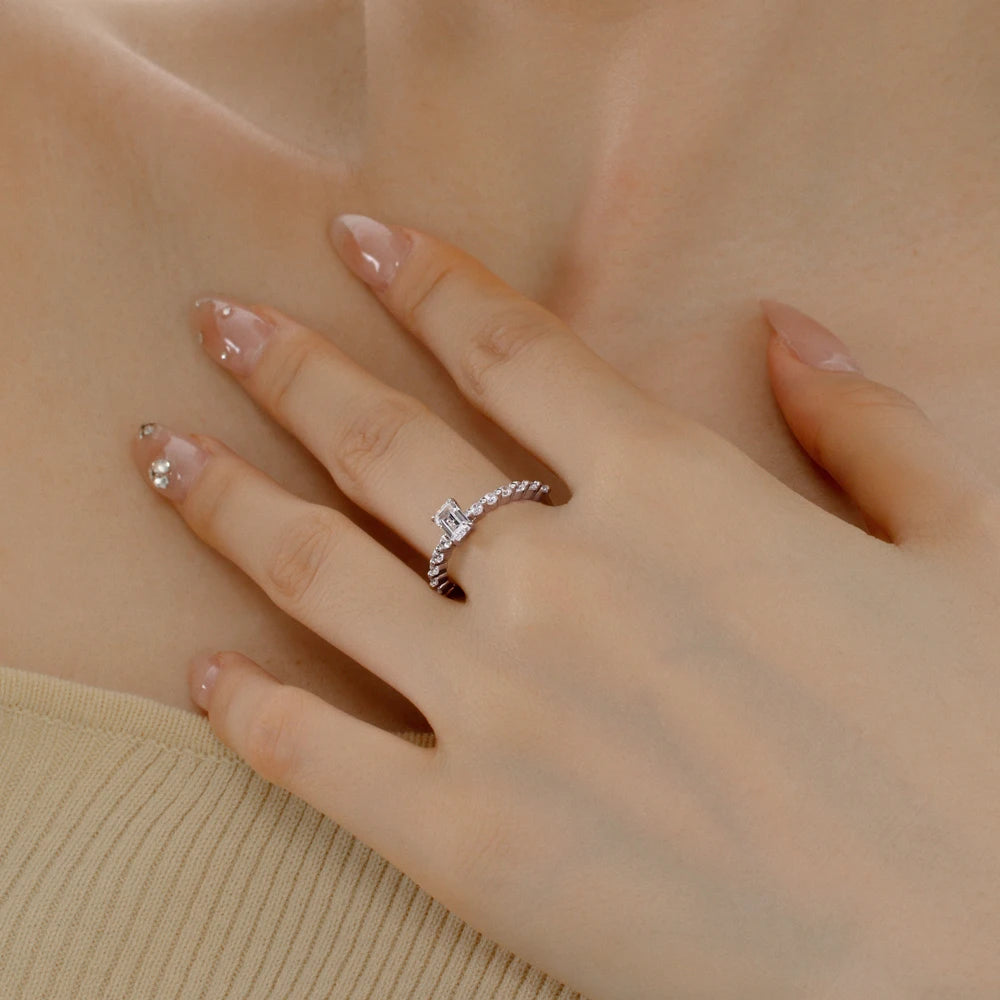 925 Sterling Silver CZ Bridal Eternity Ring product image 3