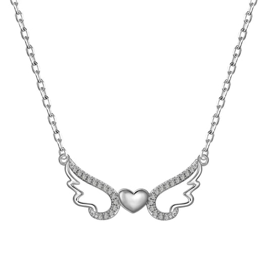 925 Silver Heart CZ Pendant Necklace DY190790 by KAKODIY