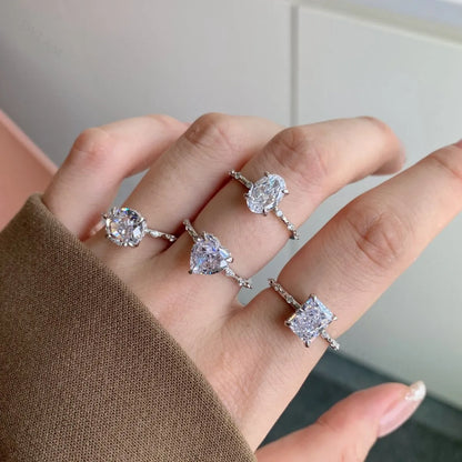 925 Silver 8A CZ Bridal Wedding Ring DY120663 product image 6