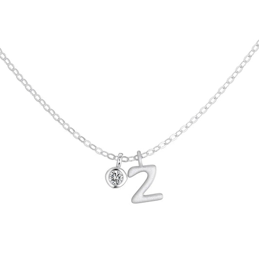 925 Silver Z Initial 5A CZ Necklace DY191899 by KAKODIY
