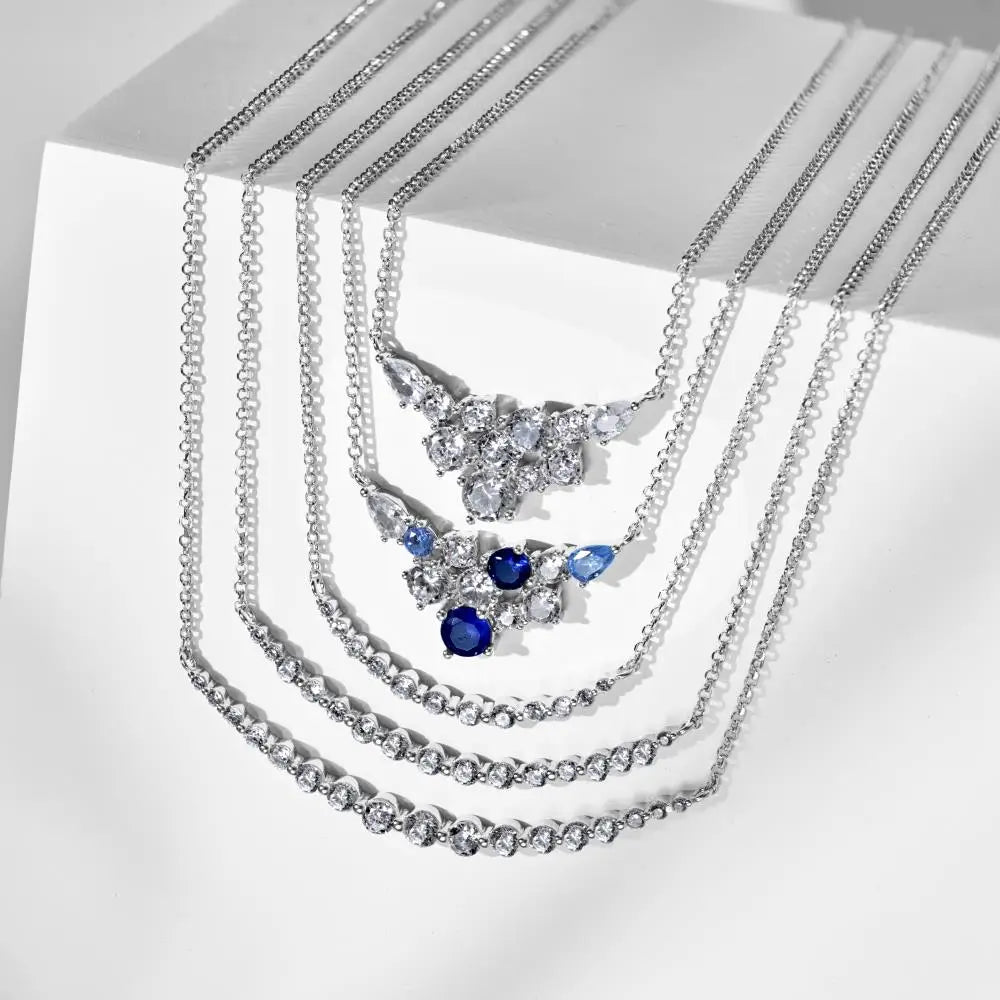 925 Sterling Silver 5A CZ Statement Chain Necklace product image 4