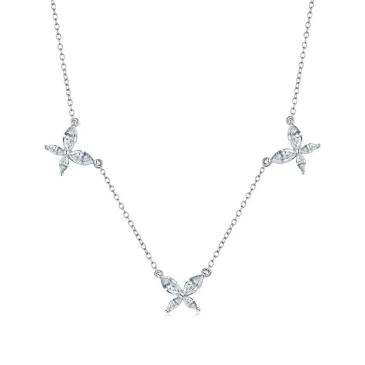 925 Silver Butterfly CZ Pendant Necklace DY190490 by KAKODIY