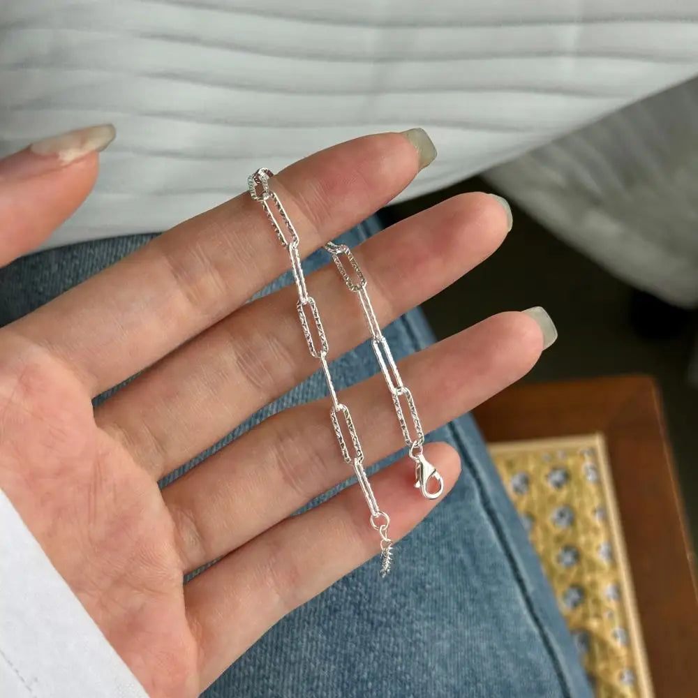 925 Sterling Silver Minimalist Chain Bracelet product image 3