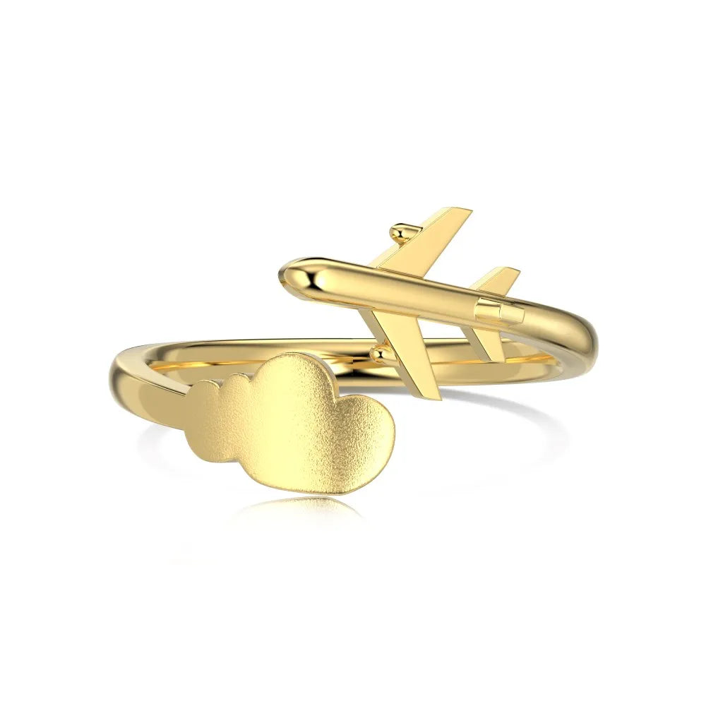 925 Sterling Silver Airplane Adjustable Ring product image 7