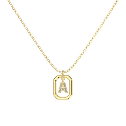 925 Silver A Initial 5A CZ Necklace DY191329 product image 6