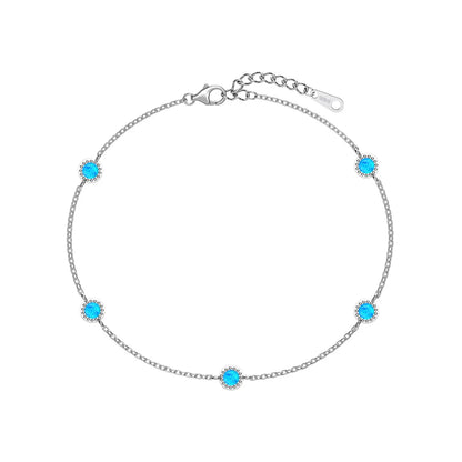 925 Sterling Silver Opal Chain Bracelet product image 10