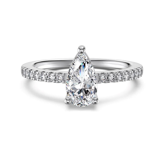925 Sterling Silver Teardrop Engagement Ring product image 8